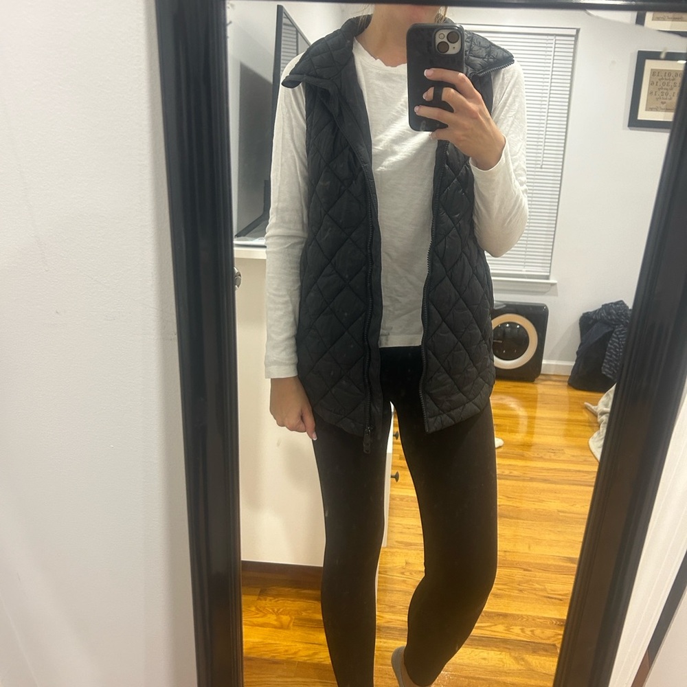 Athleta Black Quilted Vest
